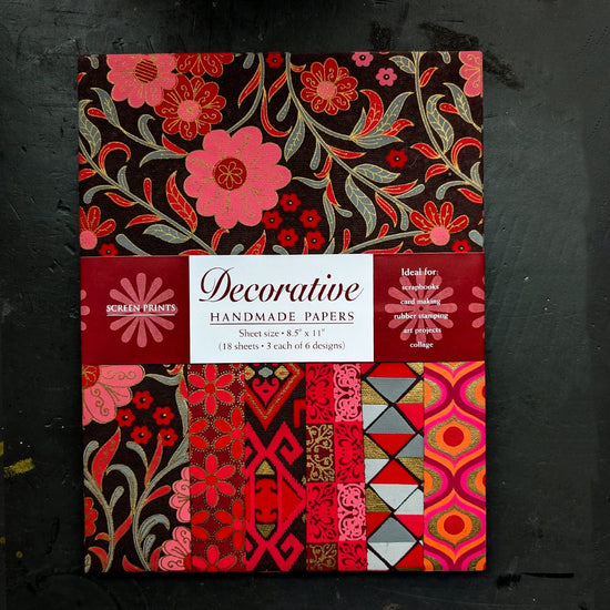 Shizen Design Paper Potluck Dark Red & Brown Shizen Design - Decorative Handmade Papers - 8.5x11" Sheet - Packs of 18