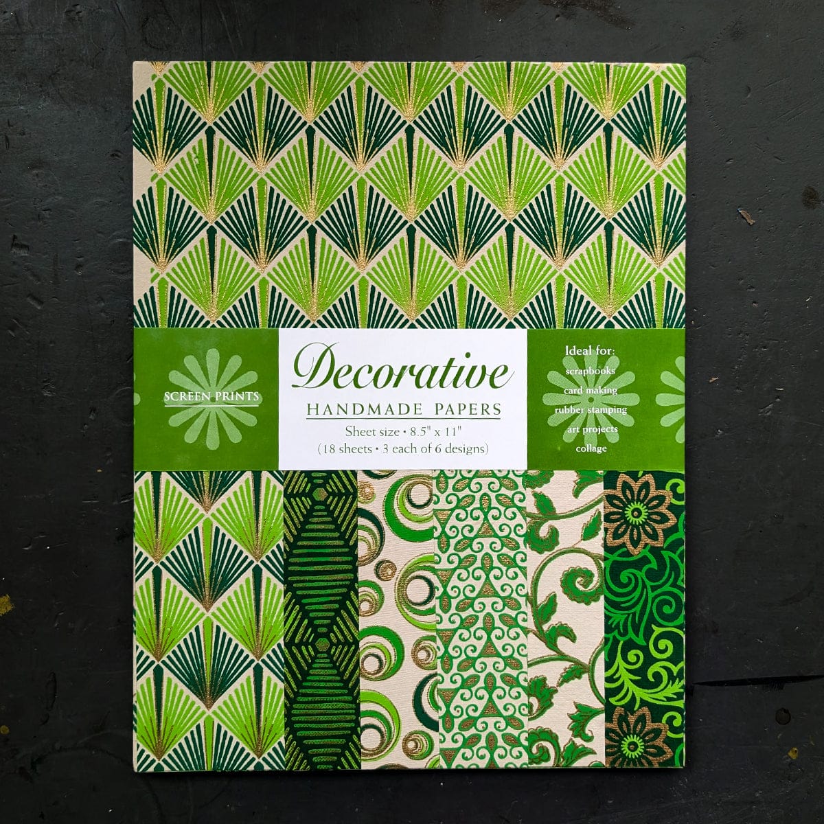 Shizen Design Paper Potluck Green Shizen Design - Decorative Handmade Papers - 8.5x11" Sheet - Packs of 18