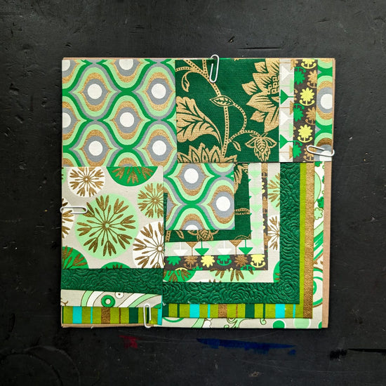 Shizen Design Paper Potluck Green Shizen Design - Decorative Handmade Papers - Square Sheet - Packs of 16