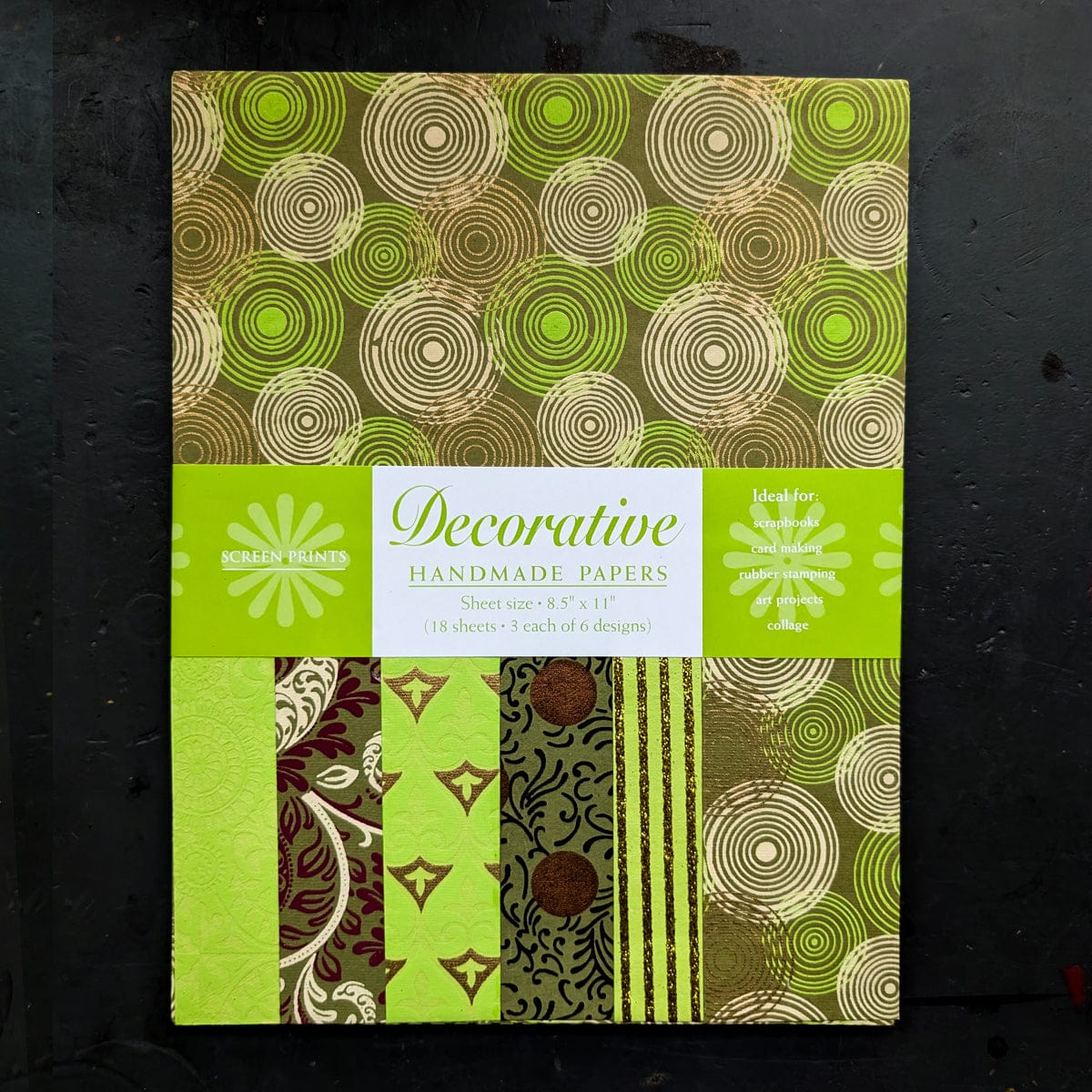 Shizen Design Paper Potluck Moss Green Shizen Design - Decorative Handmade Papers - 8.5x11" Sheet - Packs of 18