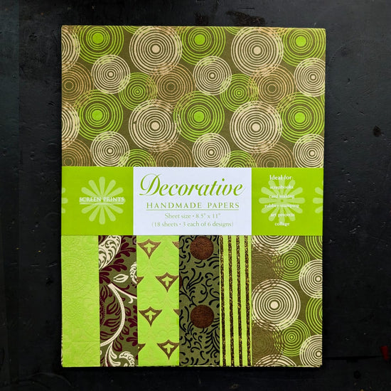 Shizen Design Paper Potluck Moss Green Shizen Design - Decorative Handmade Papers - 8.5x11" Sheet - Packs of 18