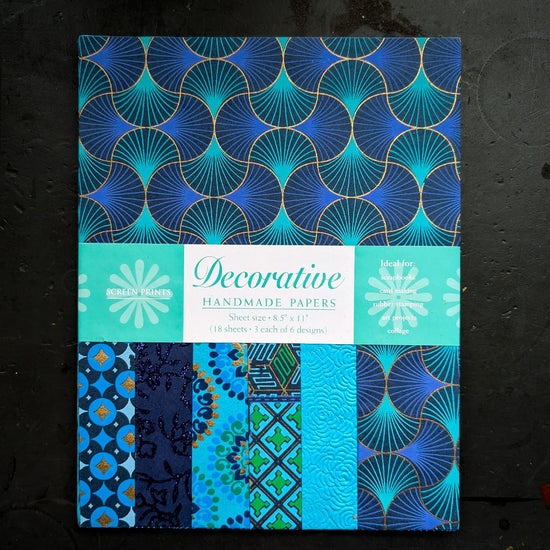 Shizen Design Paper Potluck Turquoise Shizen Design - Decorative Handmade Papers - 8.5x11" Sheet - Packs of 18