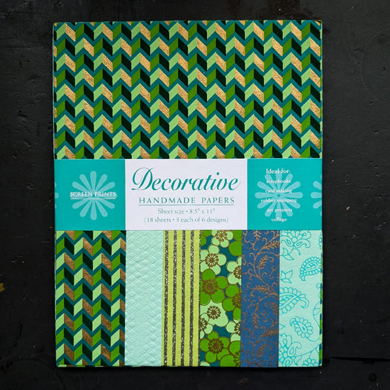 Shizen Design Paper Potluck Turquoise & Teal Shizen Design - Decorative Handmade Papers - 8.5x11" Sheet - Packs of 18