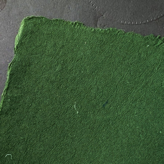Shizen Design Pastel Paper Dark Green Shizen Design - Handmade Deckle Edge Pastel Paper - 8.5x11 Sheets