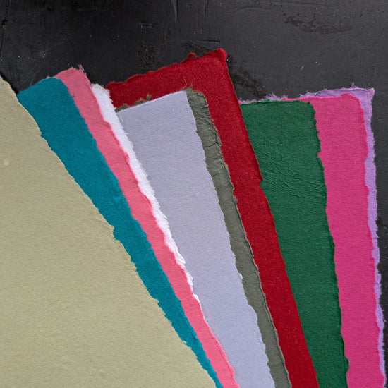 Shizen Design Pastel Paper Shizen Design - Handmade Deckle Edge Pastel Paper - Multi Colours - 25 Sheet Bundle