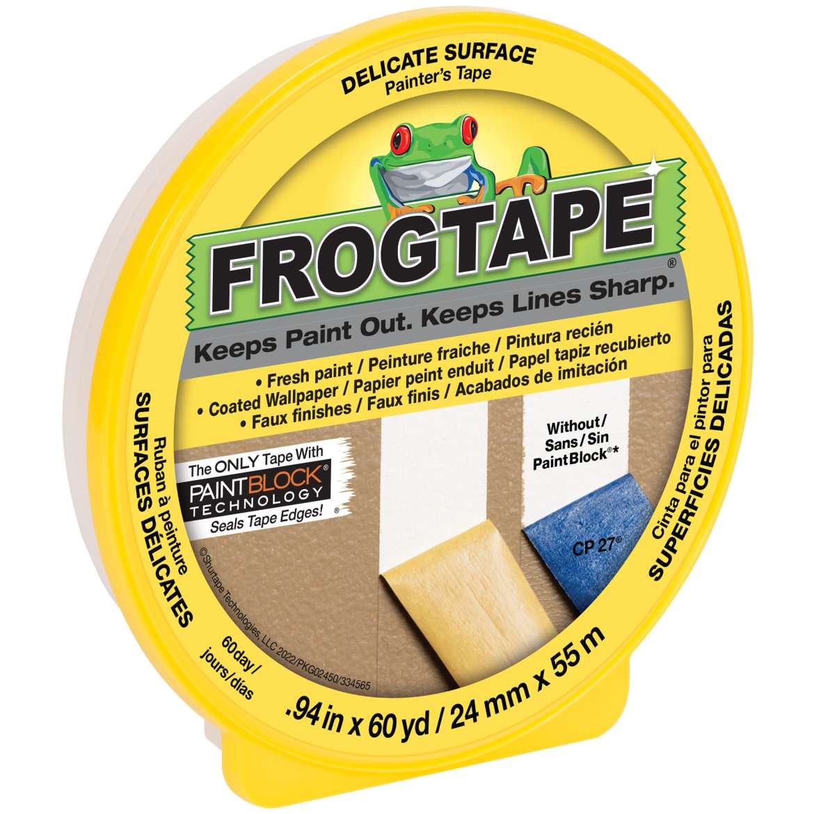 Shurtech Tape Roll Frogtape - Painter's Tape - 24mm x 50m Roll - Delicate Surface - Item #332816