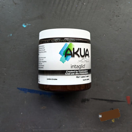 Speedball Block Printing Ink Burnt Umber Akua - Intaglio Ink - 236mL Jars - Series 2