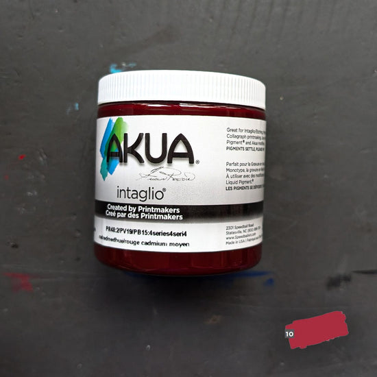 Speedball Block Printing Ink Cadmium Red Medium Hue Akua - Intaglio Ink - 236mL Jars - Series 4