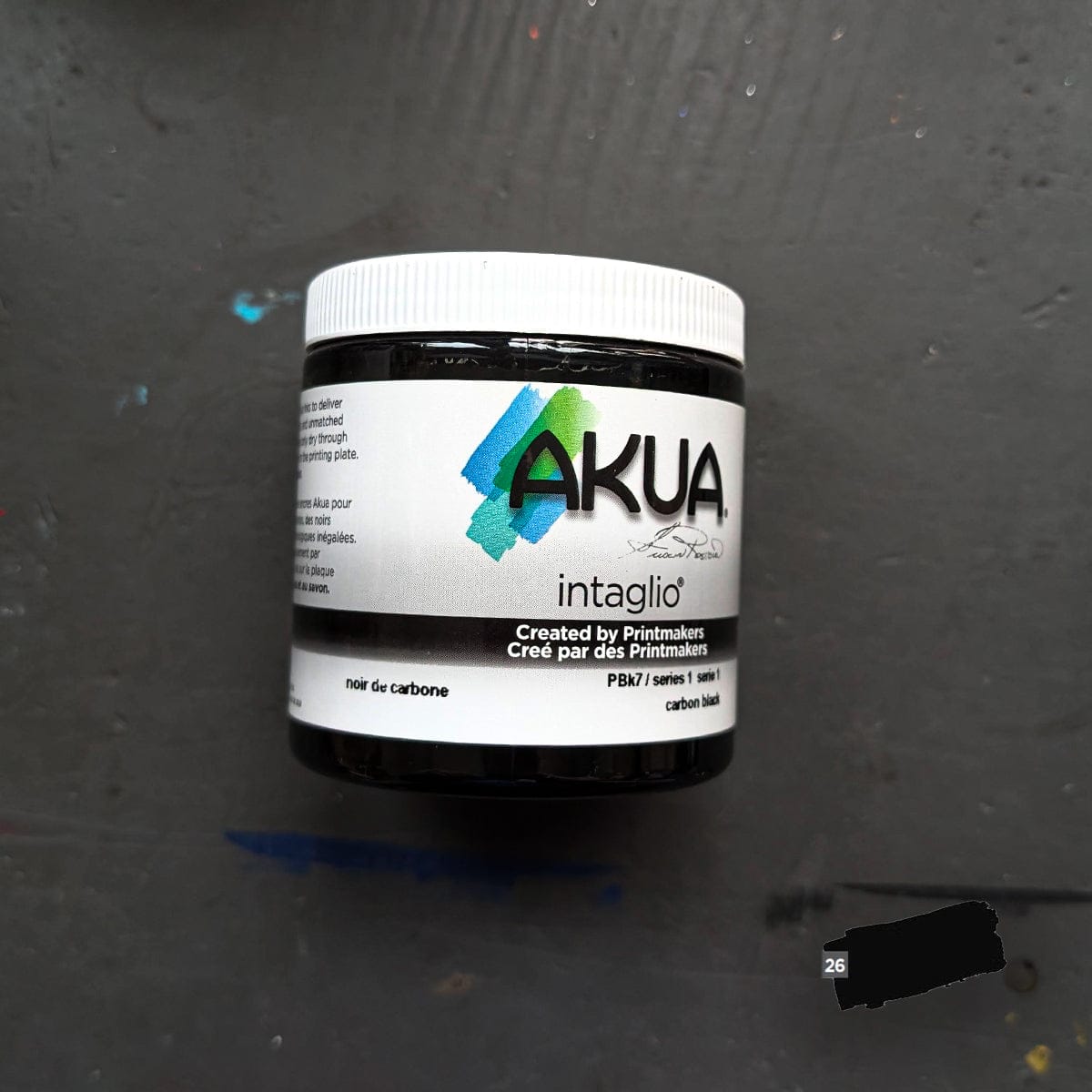 Speedball Block Printing Ink Carbon Black Akua - Intaglio Ink - 236mL Jars - Series 1