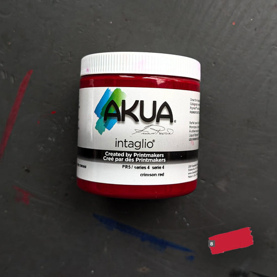 Speedball Block Printing Ink Crimson Red Akua - Intaglio Ink - 236mL Jars - Series 4