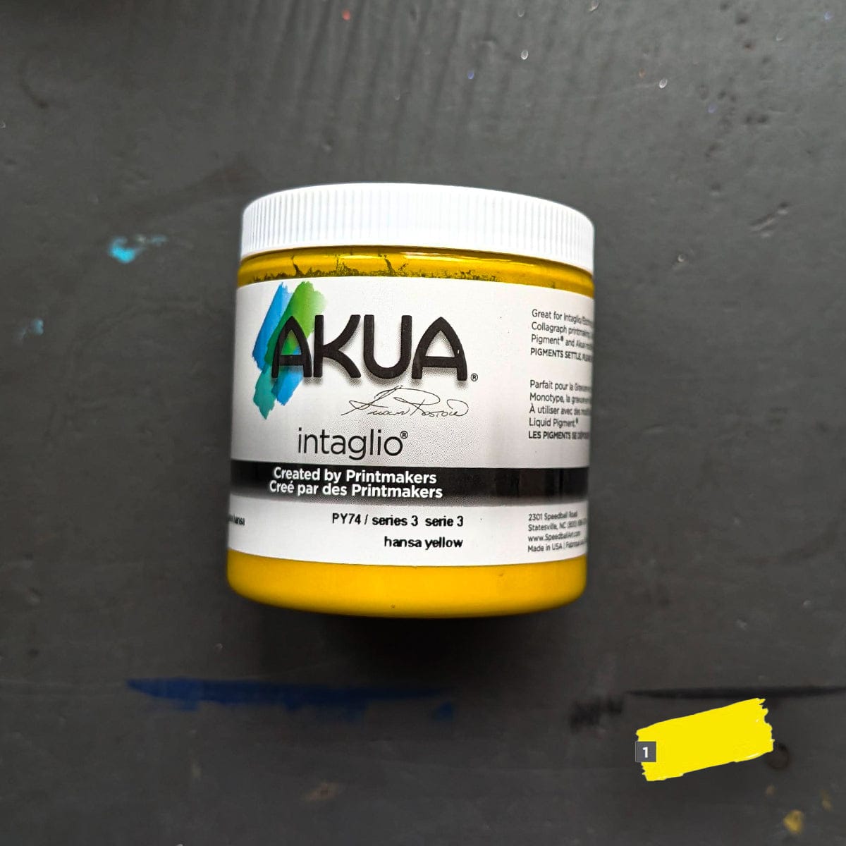 Speedball Block Printing Ink Hansa Yellow Akua - Intaglio Ink - 236mL Jars - Series 3