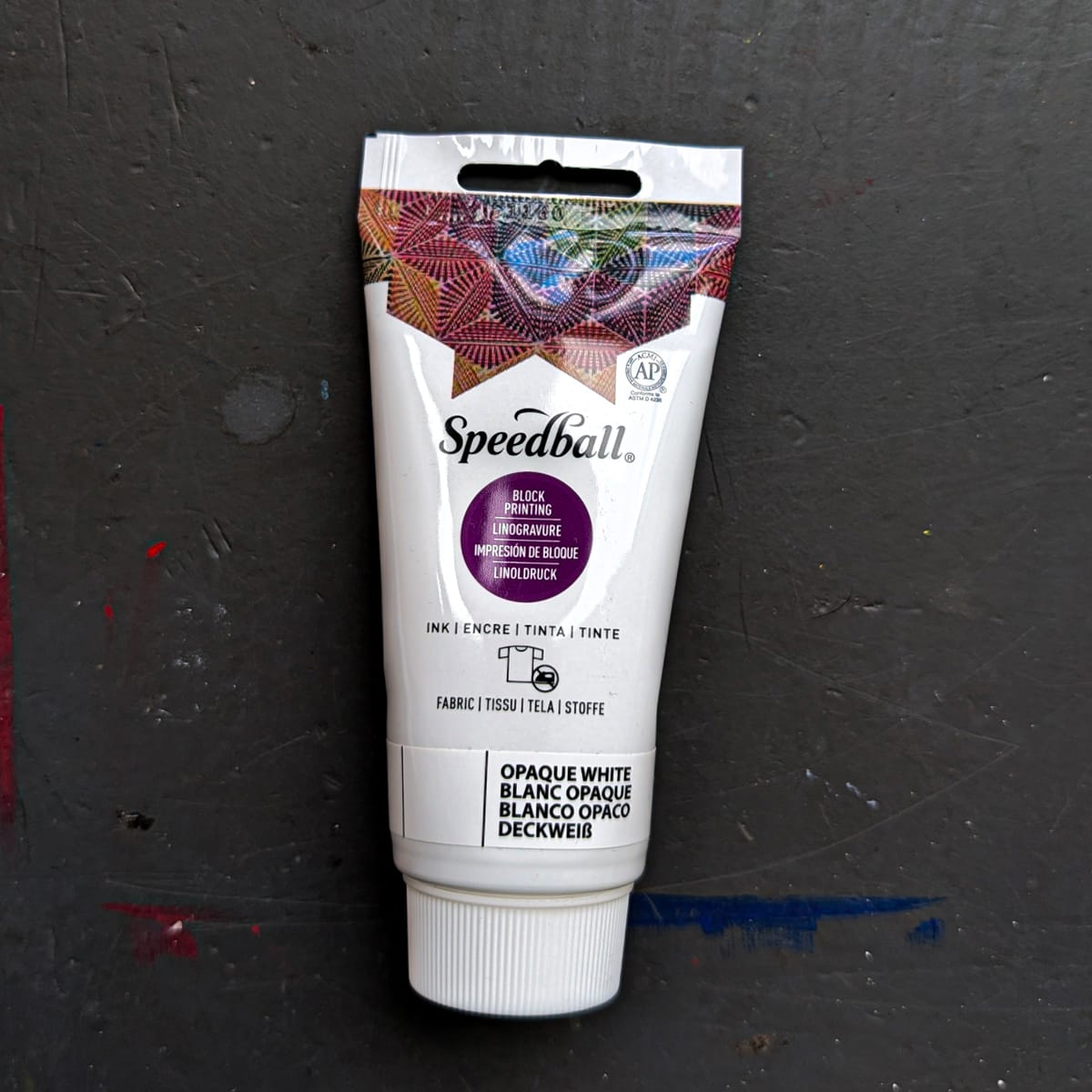 Speedball Block Printing Ink Opaque White Speedball - Fabric Block Printing Ink - 2.5oz Tubes
