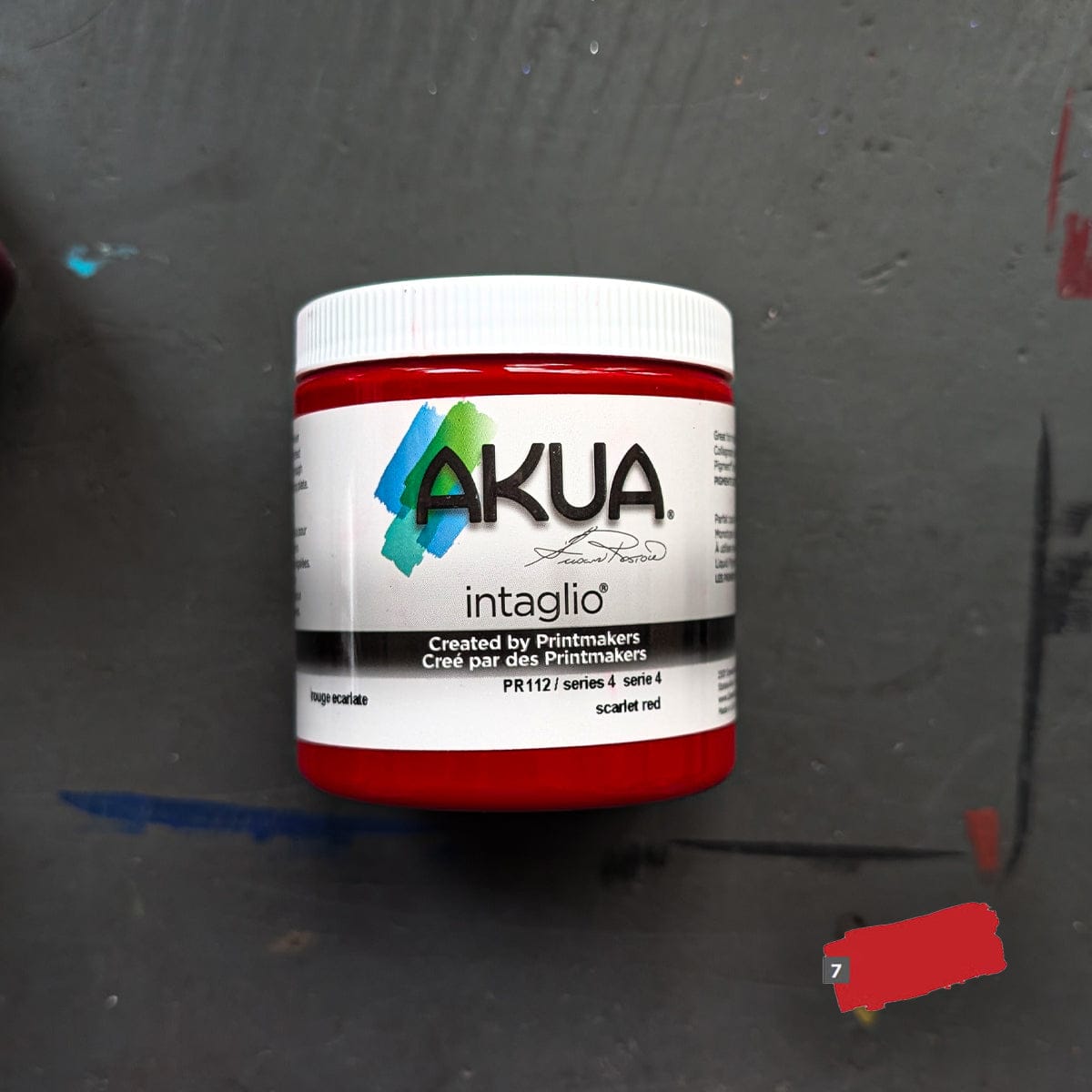 Speedball Block Printing Ink Scarlet Red Akua - Intaglio Ink - 236mL Jars - Series 4