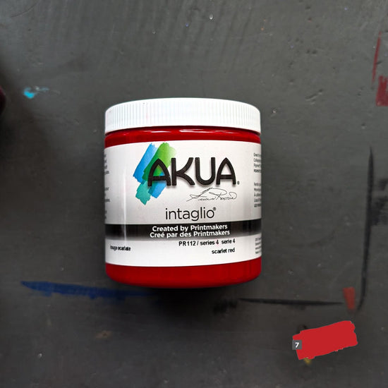 Speedball Block Printing Ink Scarlet Red Akua - Intaglio Ink - 236mL Jars - Series 4