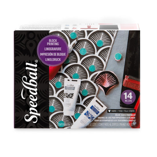 Speedball Printmaking Kit Speedball - Deluxe Fabric Block Printing Kit - 14 Pieces - Item #003484