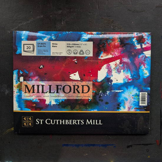 St. Cuthberts Mill Watercolour Block Millford - Watercolour Paper - Cold Press - 140lb - 12x9" Block