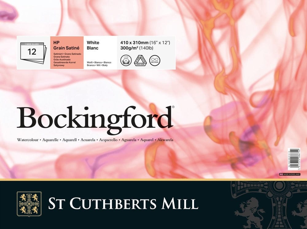 St. Cuthberts Mill Watercolour Pad - Gluebound Bockingford - Watercolour Pad - Hot Press - 140lb - 16x12" - Item #45330001011E