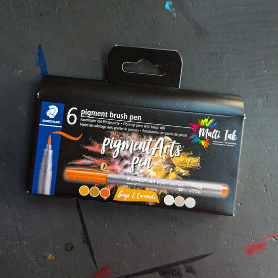 Staedtler Brush Marker Set Staedtler - Pigment Brush Pens - Greys & Caramels - Set of 6 Colours