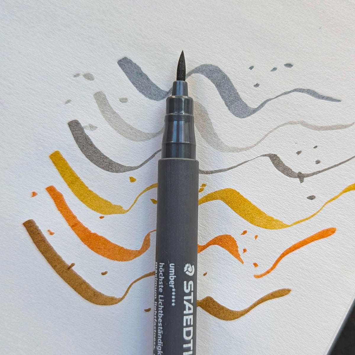 Staedtler Brush Marker Set Staedtler - Pigment Brush Pens - Greys & Caramels - Set of 6 Colours