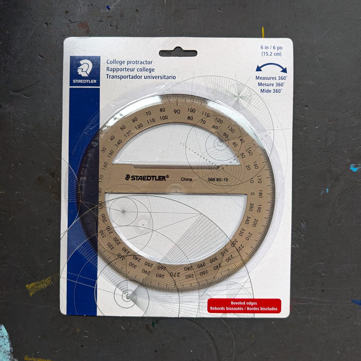 Staedtler Drafting Accessory Staedtler - College Protractor - 6" Circle - Smoke Tint