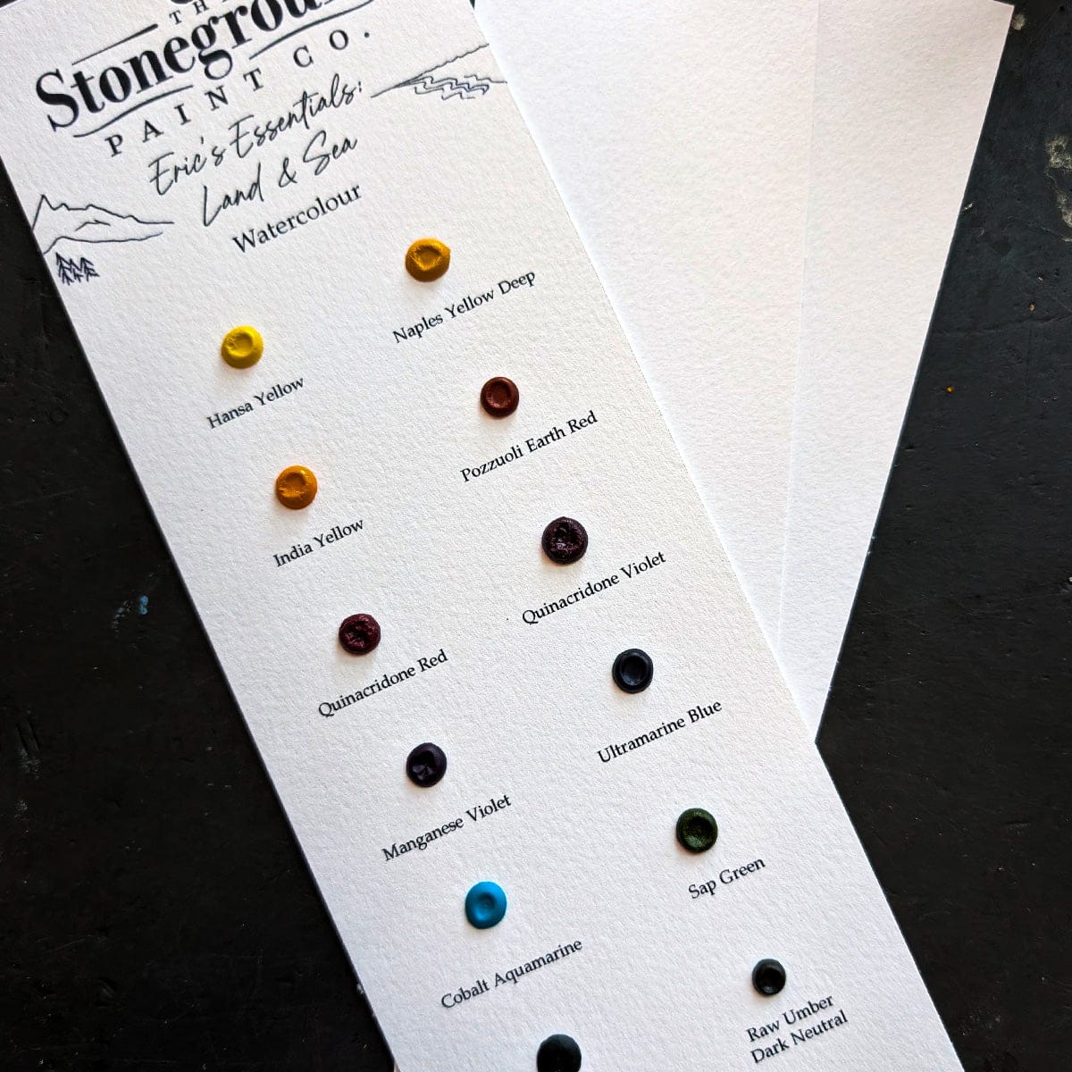 Stoneground Paint Co. Dot Card Stoneground - Watercolour Dot Card - 12 Colours - Eric's Essentials: Land & Sea