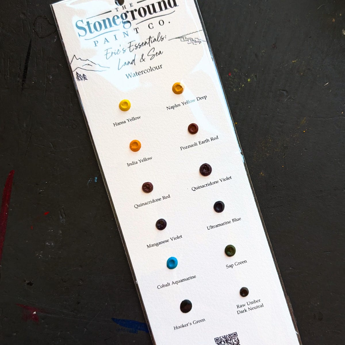 Stoneground Paint Co. Dot Card Stoneground - Watercolour Dot Card - 12 Colours - Eric's Essentials: Land & Sea