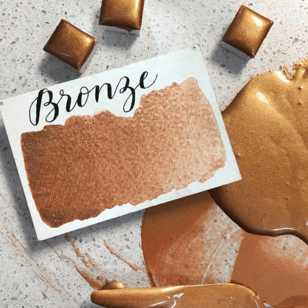 Stoneground Paint Co. Watercolour Pan Bronze - Pearlescent Stoneground - Watercolour Half Pans - Series 3