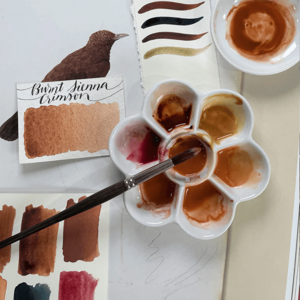 Stoneground Paint Co. Watercolour Pan Burnt Sienna (Crimson Shade) Stoneground - Watercolour Half Pans - Series 1