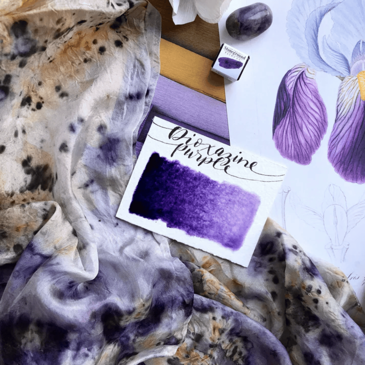 Stoneground Paint Co. Watercolour Pan Dioxazine Purple Stoneground - Watercolour Half Pans - Series 5