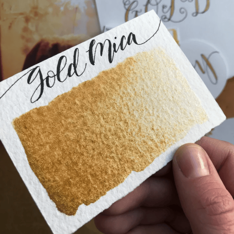 Stoneground Paint Co. Watercolour Pan Gold Mica - Pearlescent Stoneground - Watercolour Half Pans - Series 3
