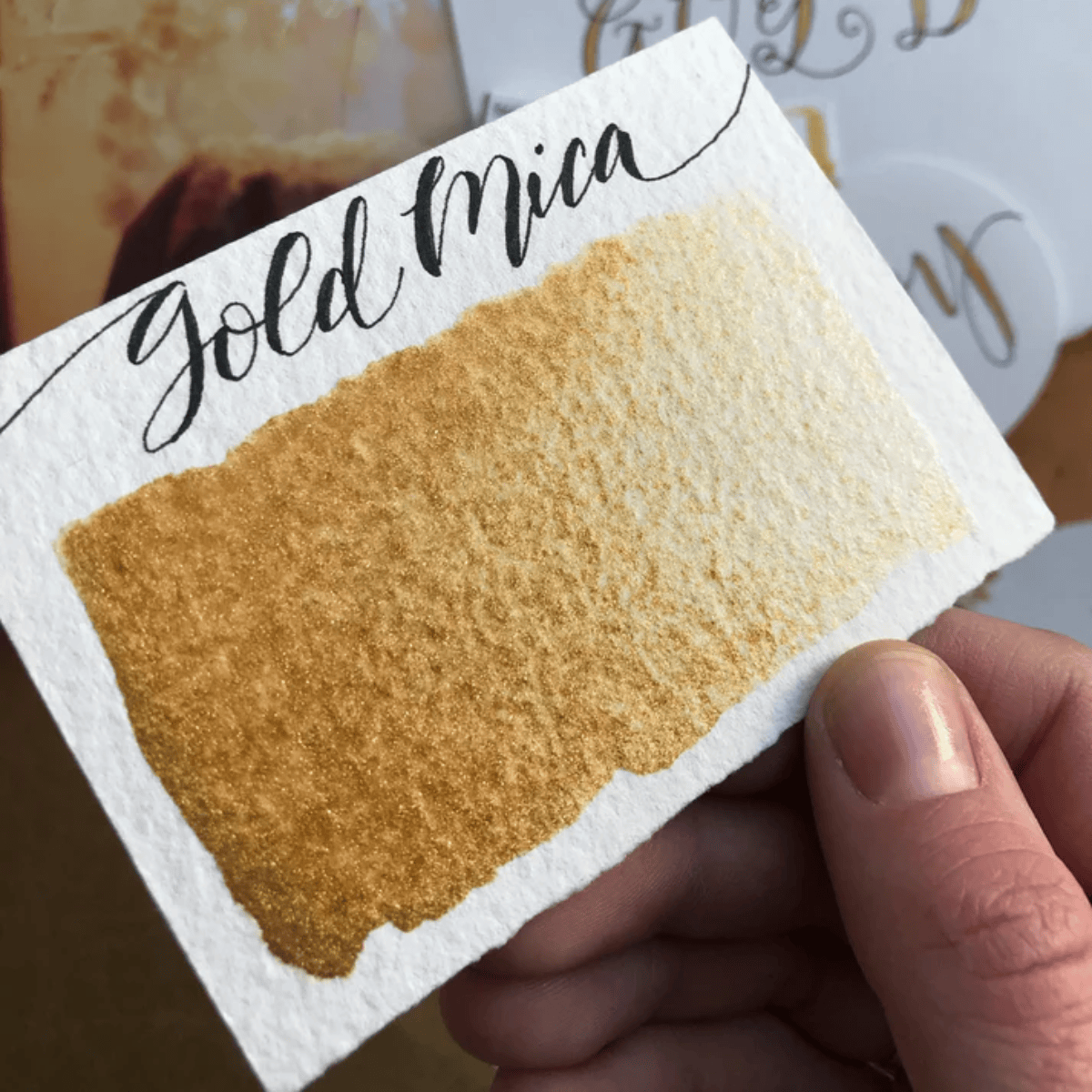 Stoneground Paint Co. Watercolour Pan Gold Mica - Pearlescent Stoneground - Watercolour Half Pans - Series 3