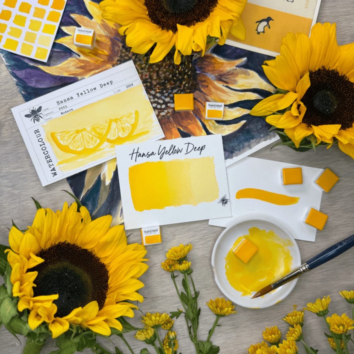 Stoneground Paint Co. Watercolour Pan Hansa Yellow Deep Stoneground - Watercolour Half Pans - Series 3
