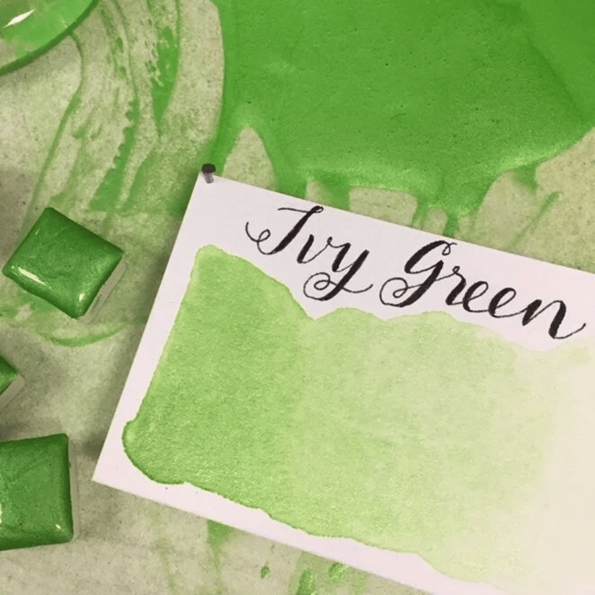 Stoneground Paint Co. Watercolour Pan Ivy Green - Pearlescent Stoneground - Watercolour Half Pans - Series 3
