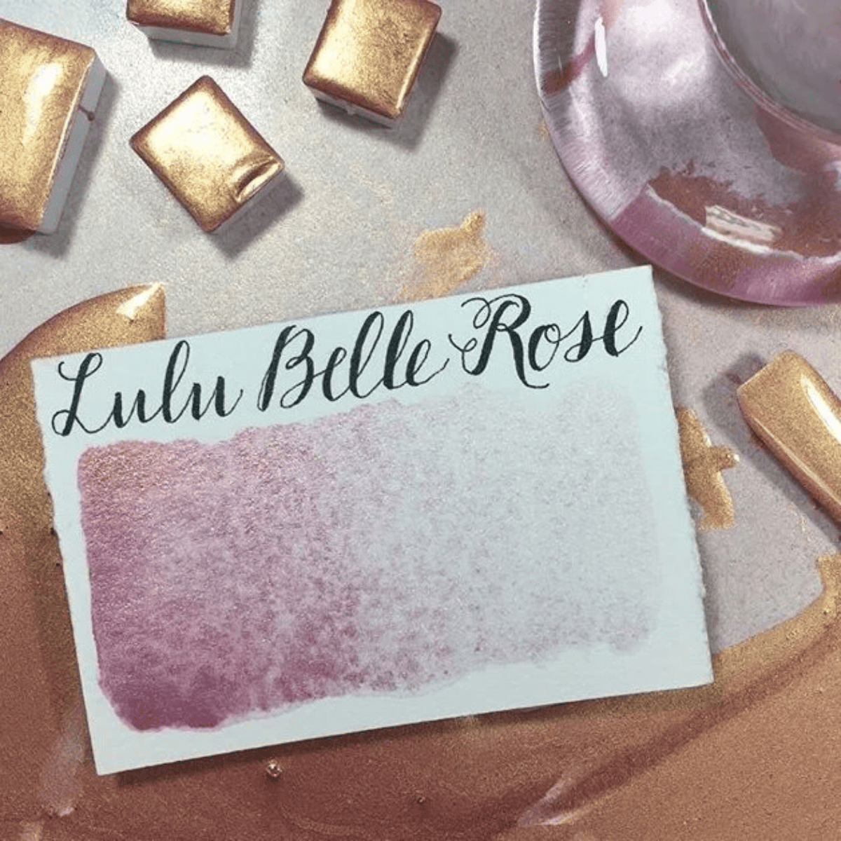 Stoneground Paint Co. Watercolour Pan Lulubelle Rose - Pearlescent Stoneground - Watercolour Half Pans - Series 3