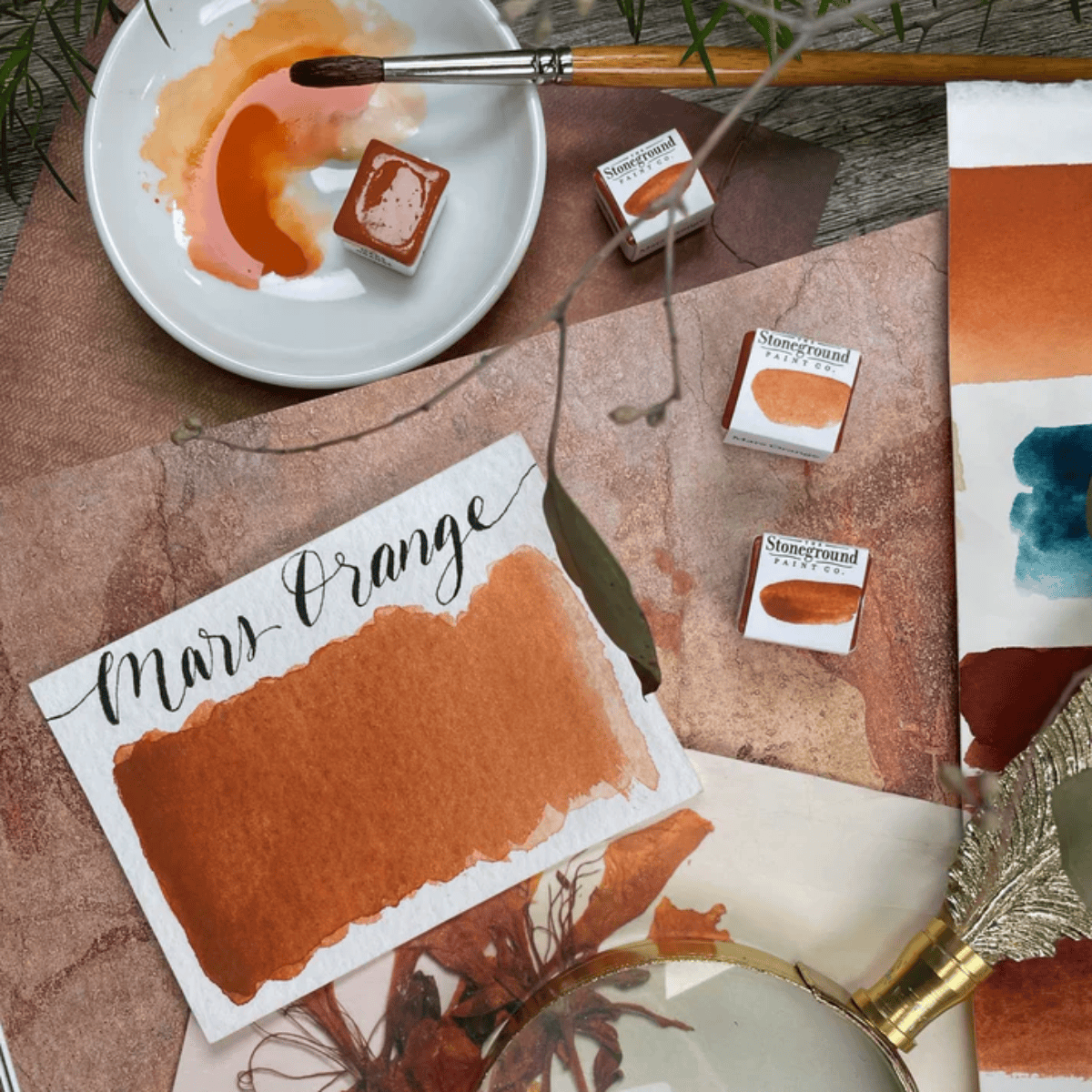 Stoneground Paint Co. Watercolour Pan Mars Orange Stoneground - Watercolour Half Pans - Series 1