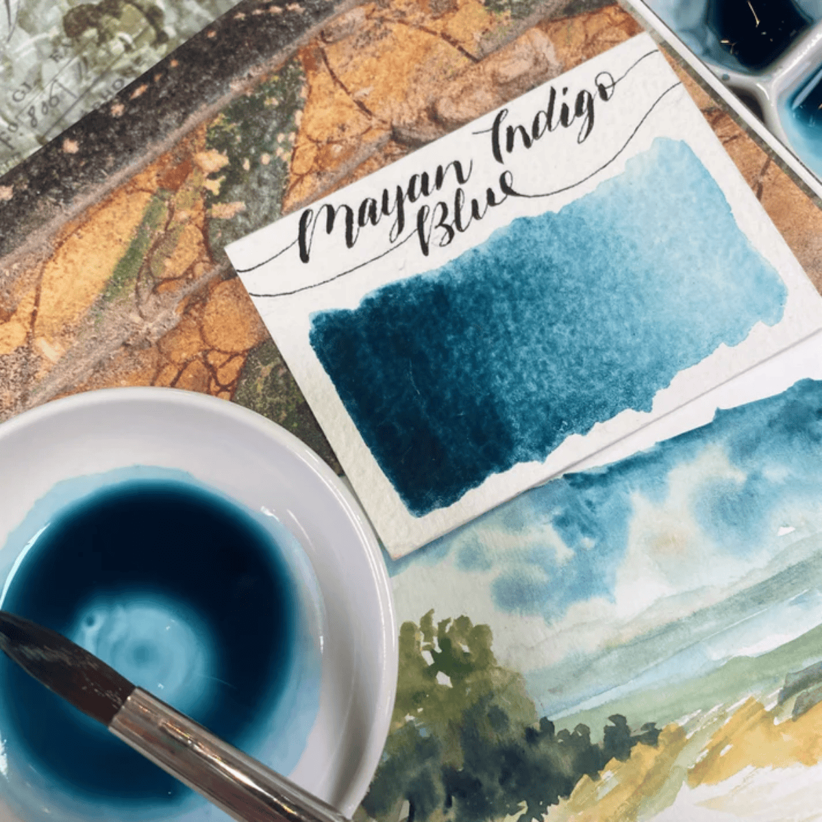 Stoneground Paint Co. Watercolour Pan Mayan Indigo Blue Stoneground - Watercolour Half Pans - Series 1
