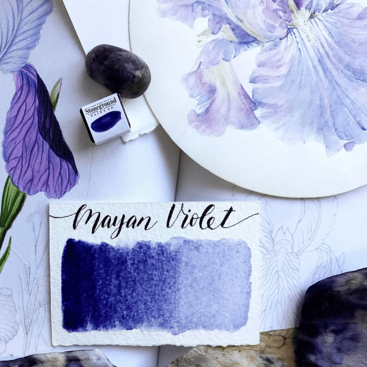 Stoneground Paint Co. Watercolour Pan Mayan Violet Stoneground - Watercolour Half Pans - Series 1