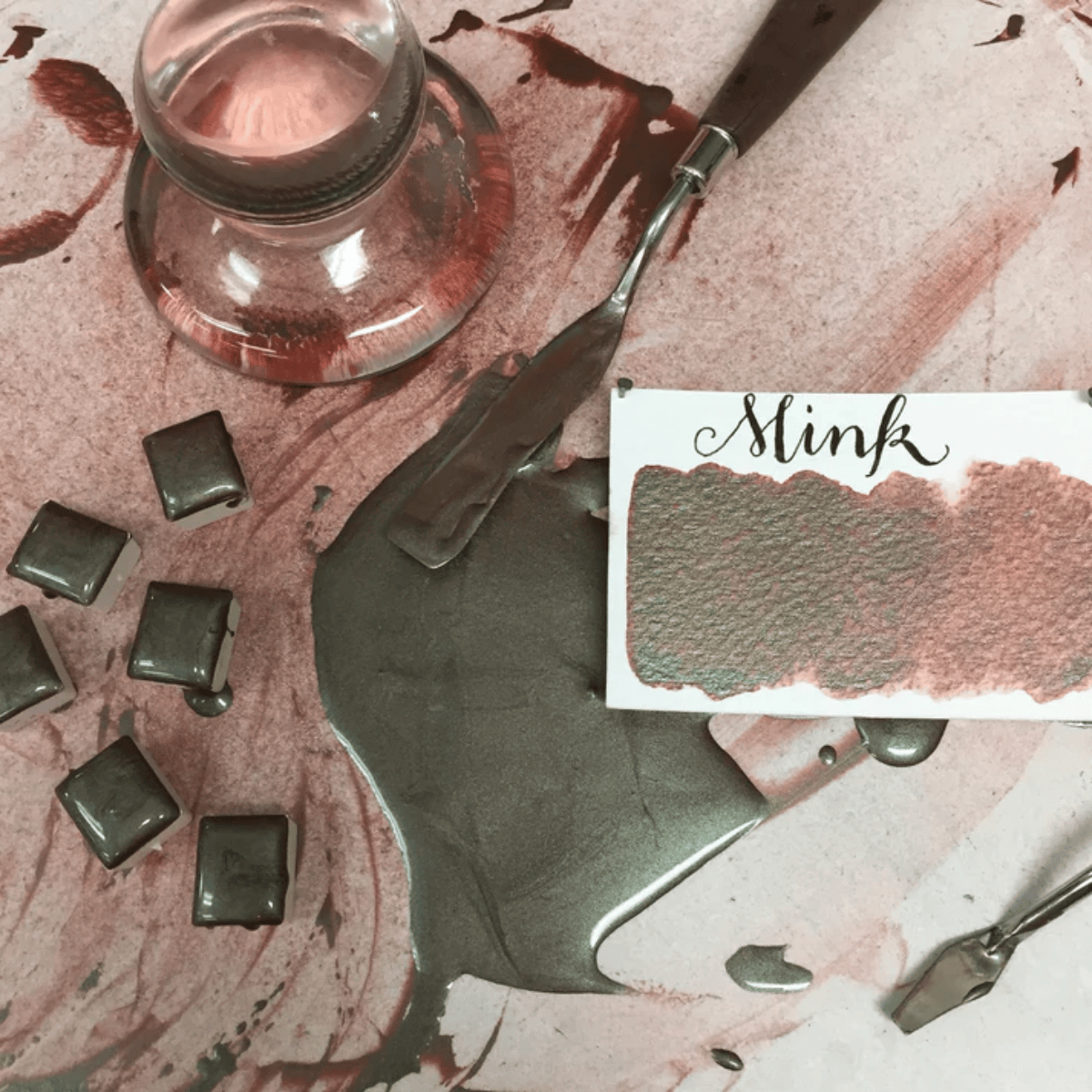 Stoneground Paint Co. Watercolour Pan Mink - Pearlescent Stoneground - Watercolour Half Pans - Series 3