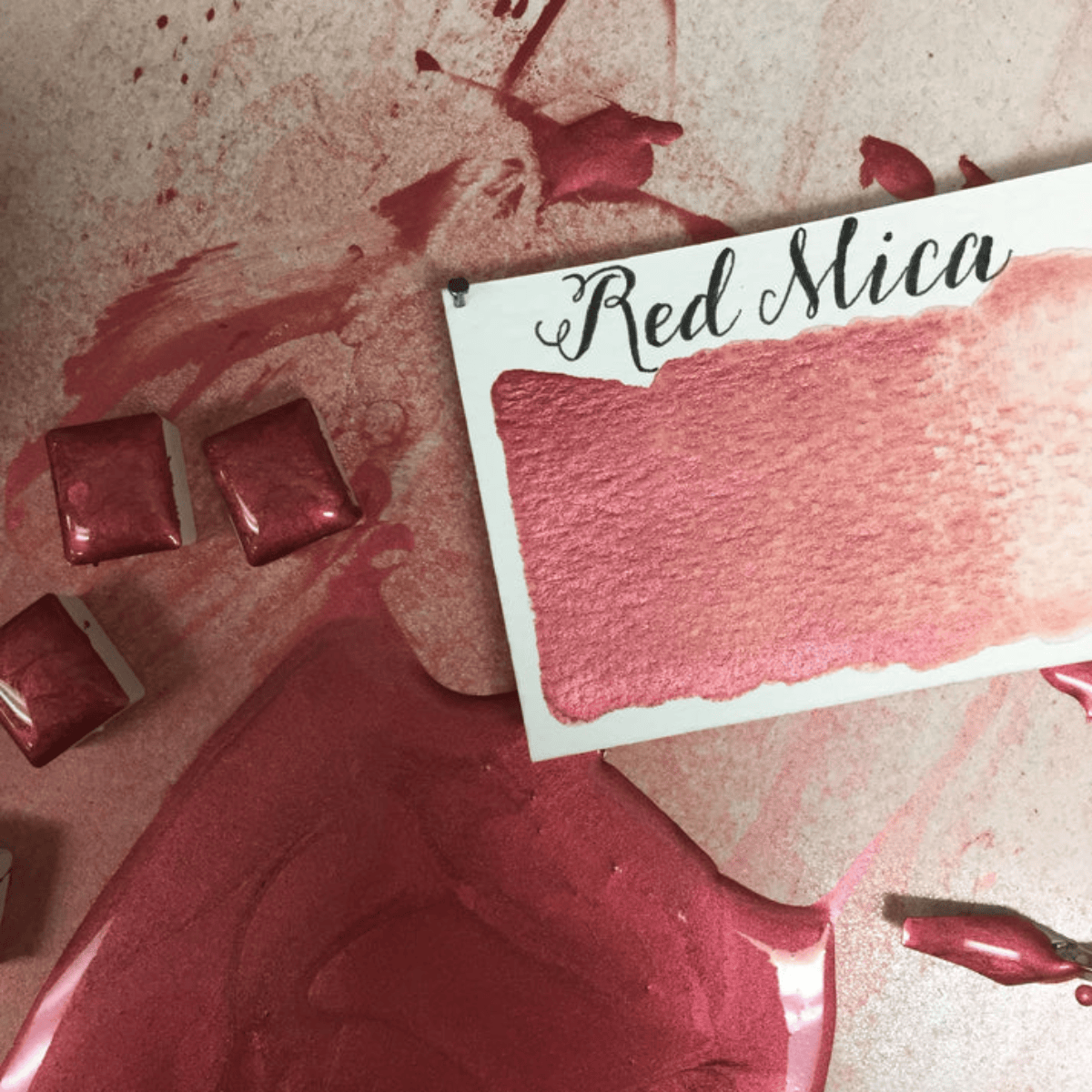 Stoneground Paint Co. Watercolour Pan Red Mica - Pearlescent Stoneground - Watercolour Half Pans - Series 3