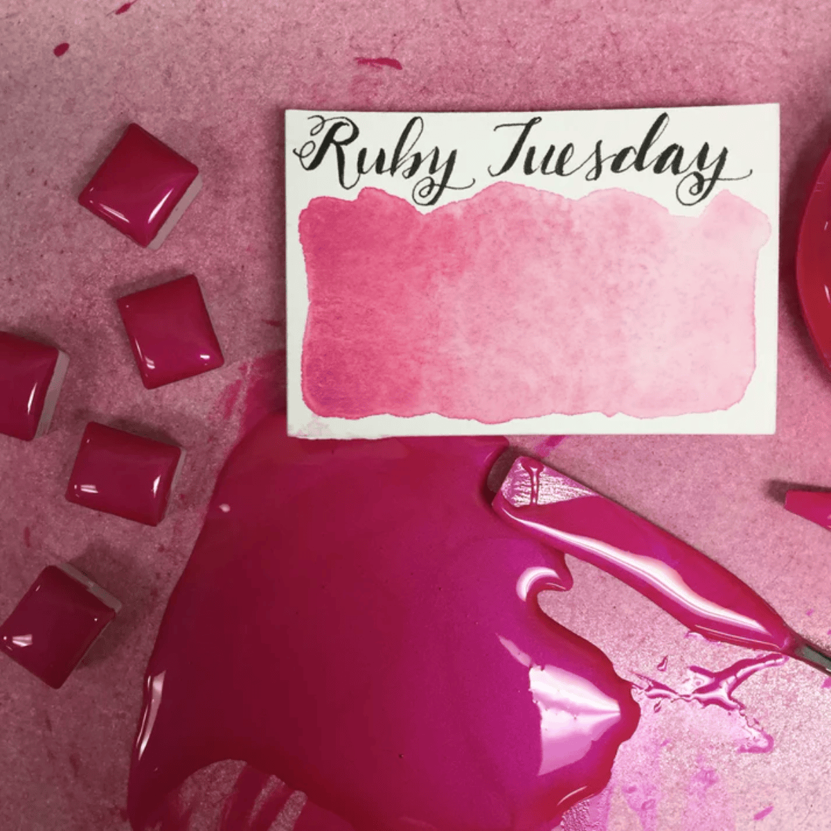 Stoneground Paint Co. Watercolour Pan Ruby Tuesday - Pearlescent Stoneground - Watercolour Half Pans - Series 3