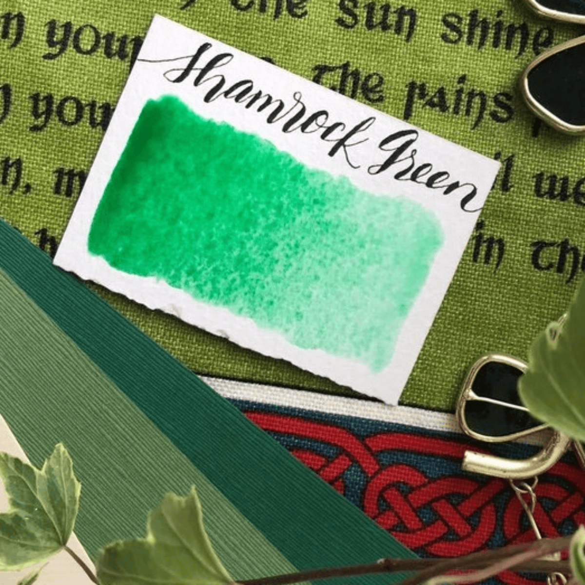 Stoneground Paint Co. Watercolour Pan Shamrock Green - Pearlescent Stoneground - Watercolour Half Pans - Series 3