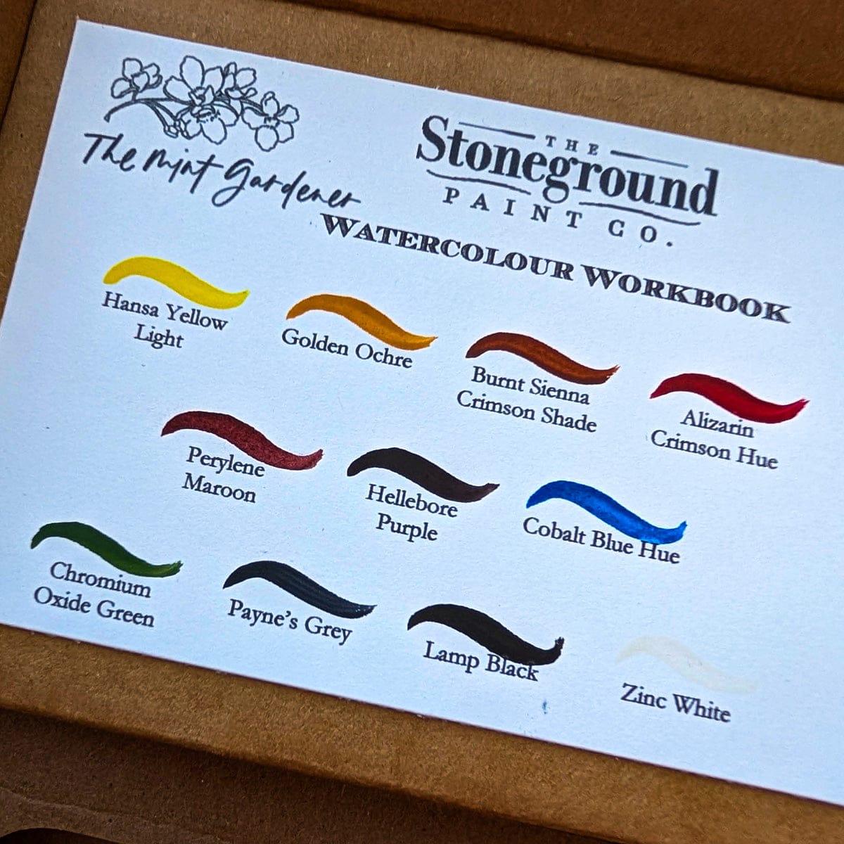 Stoneground Paint Co. Watercolour Set Stoneground - Watercolour Half Pans - Set of 11 Colours - Sarah Simon's Watercolour Workbook Palette