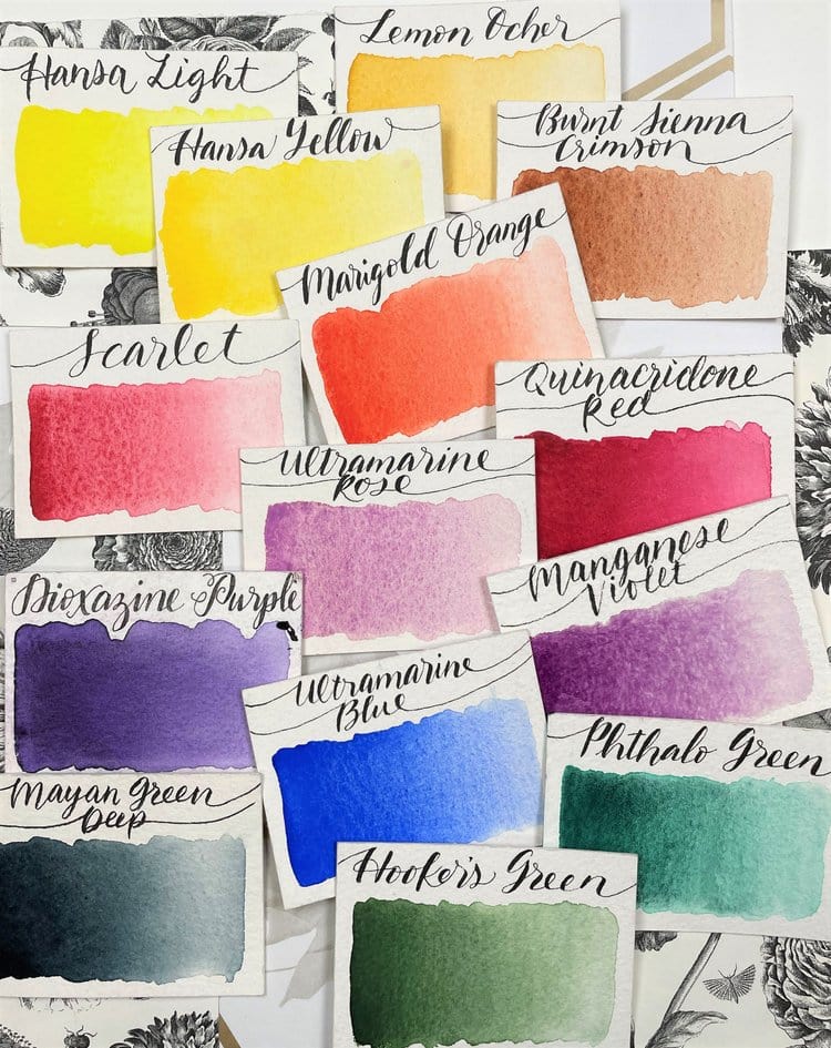 Load image into Gallery viewer, Stoneground Paint Co. Watercolour Set Stoneground - Watercolour Half Pans - Set of 14 Colours - Botanical
