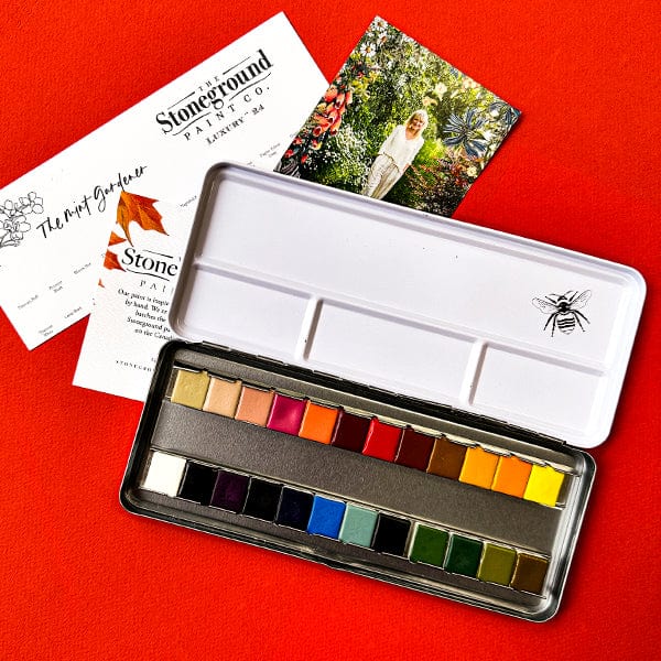 Stoneground Paint Co. Watercolour Set Stoneground - Watercolour Half Pans - Set of 24 Colours - Sarah Simon's Luxury Palette