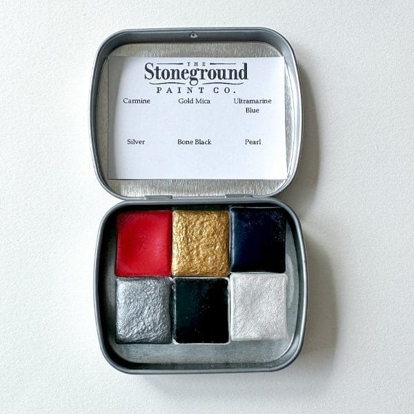 Stoneground Paint Co. Watercolour Set Stoneground - Watercolour Half Pans - Set of 6 Colours - Calligraphy