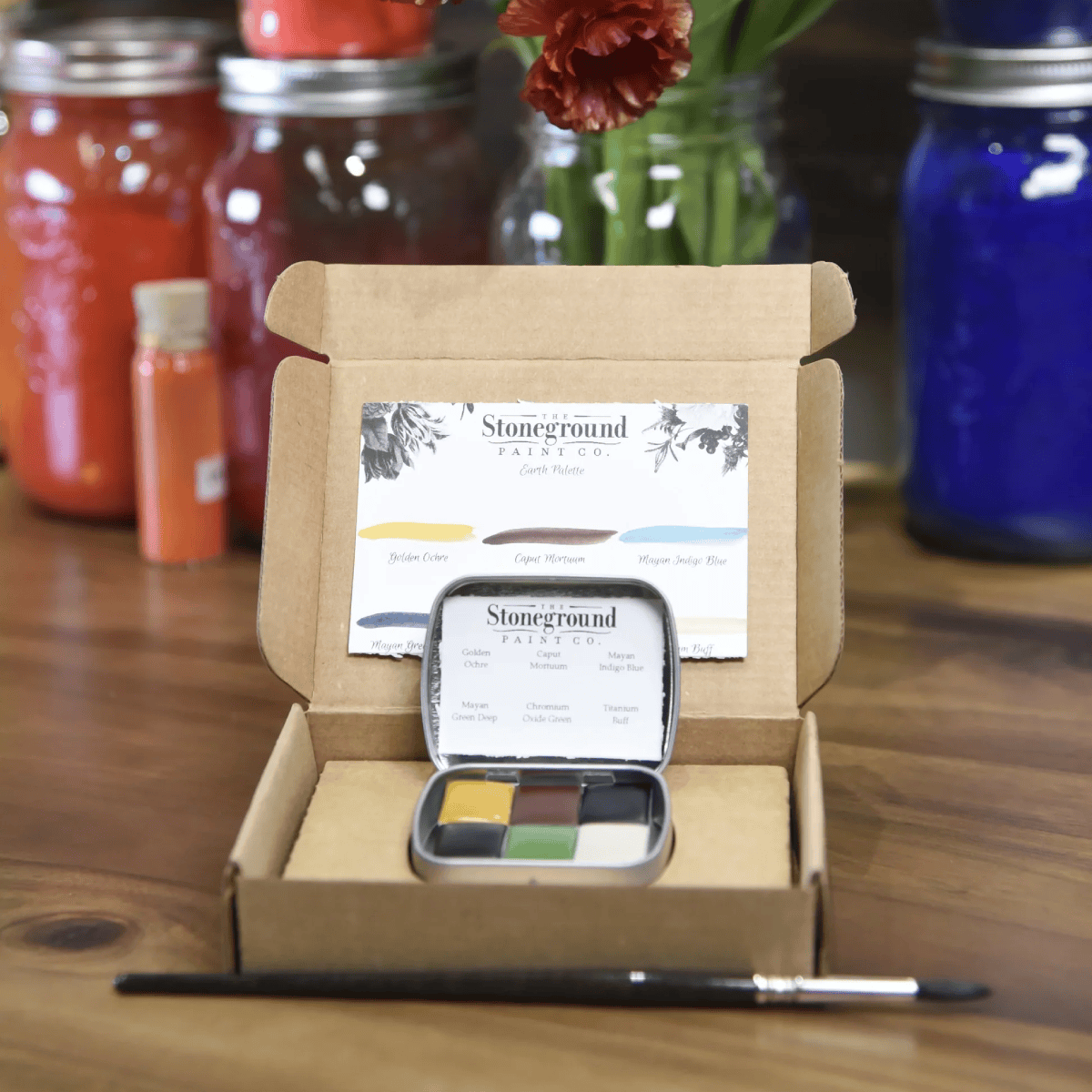 Stoneground Paint Co. Watercolour Set Stoneground - Watercolour Half Pans - Set of 6 Colours - Earth Palette