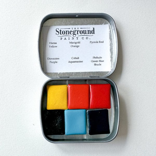 Stoneground Paint Co. Watercolour Set Stoneground - Watercolour Half Pans - Set of 6 Colours - Summer