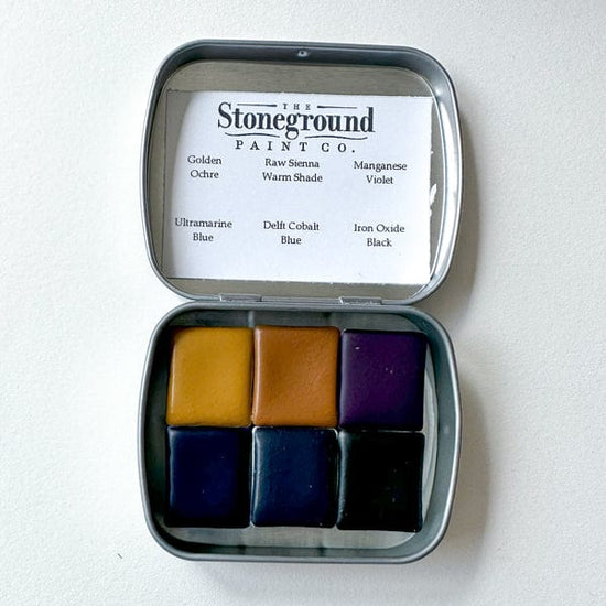 Stoneground Paint Co. Watercolour Set Stoneground - Watercolour Half Pans - Set of 6 Colours - Winter