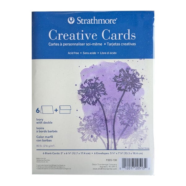 Strathmore Creative Cards Strathmore - Creative Cards - Ivory White with Deckle - 6 Pack - 5x6.875"