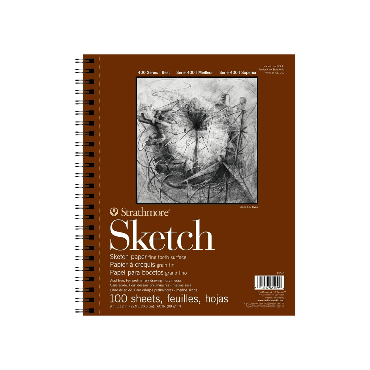 Strathmore Drawing Pad - Coil Bound Strathmore - 400 Series - Sketch Paper - 9x12" Coil Bound Pad - 100 Sheets